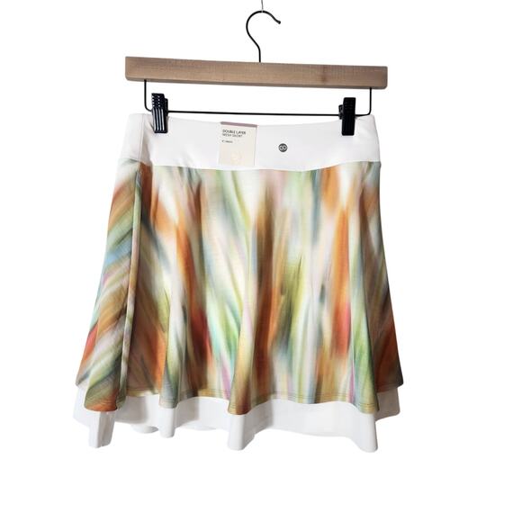 CALIA Women's Double layer mesh golf skirt, Filtered Flora Multi, Medium - Picture 2 of 5